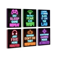 Video Gamer Room Decor For Boys Gaming Wall Art Neon Gaming Room Decor Game Poster 8X10 Gamer Wa