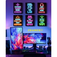 Video Gamer Room Decor For Boys Gaming Wall Art Neon Gaming Room Decor Game Poster 8X10 Gamer Wa