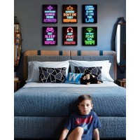 Video Gamer Room Decor For Boys Gaming Wall Art Neon Gaming Room Decor Game Poster 8X10 Gamer Wa