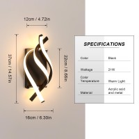 Delipop Wall Sconces Spiral Modern Led Wall Sconce Lighting 21W 3000K Warm Light Indoor Wall Light Fixtures Acrylic Led Wall