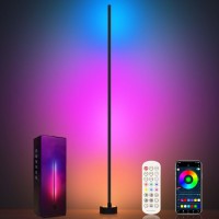 Miortior Corner Floor Lamp - Smart Rgb Led Corner Lamp With App And Remote Control, 16 Million Colors & 68+ Scene, Music Sync, Timer Setting - Ideal For Living Rooms, Bedrooms, And Gaming Rooms