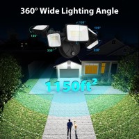 Imaihom 5 Adjustable Heads Dusk To Dawn Led Outdoor Lighting, 55W Flood Lights Outdoor With Remote Control, 2 Modes 5000Lm 6500K Photocell Flood Light, Ip65 Waterproof Exterior Security Light For Yard