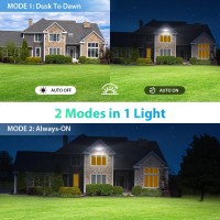 Imaihom 5 Adjustable Heads Dusk To Dawn Led Outdoor Lighting, 55W Flood Lights Outdoor With Remote Control, 2 Modes 5000Lm 6500K Photocell Flood Light, Ip65 Waterproof Exterior Security Light For Yard