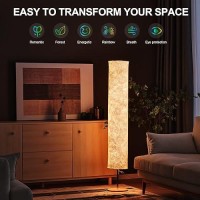 Soft Light Floor Lamp 60 Simple Design Morden Slim Rgb 16 Color Changing Led Tyvek Fabric Shade Dimmable Remote Control Standi