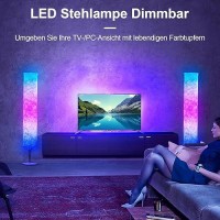 Soft Light Floor Lamp 60 Simple Design Morden Slim Rgb 16 Color Changing Led Tyvek Fabric Shade Dimmable Remote Control Standi