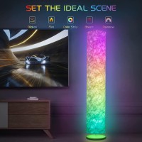 Soft Light Floor Lamp 52 Simple Design Morden Slim Rgb 7 Color Changing Led Tyvek Fabric Shade Dimmable Remote Control Standin