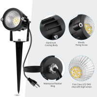 Reegold Spot Lights Outdoor 10W 1000Lm Spotlight Outdoor 2700K Warm White Led Spot Lights For Yard House Garden 120V Plug In