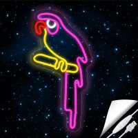 Parrot Neon Signs,Dimmable Usb Powered Neon Signs For Wall Decoration, Suitable For Girls Room, Bedroom, Living Room Decorative Led Neon Lights, Suitable For Girls Children Teenager Gifts(Pink)