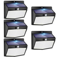 Solar Outdoor Lights, [138 Led/5 Packs] Solar Motion Sensor Security Lights With 3 Lighting Modes Wireless Solar Wall Lights Waterproof Solar Powered Lights For Garden Fence Yard Deck Garage