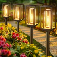 Wdtpro Solar Pathway Lights Outdoor 2X Bigger Brighter Solar Lights Outdoor Waterproof Over 12 Hours Doublelayer Solar Gard