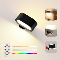 Koopala Updown Light Source Led Wall Sconce Wall Mounted Lamps With Battery Operated Rgb 3 Color Temp 4 Brightness Removab