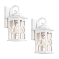 Femila Outdoor Wall Lights, 2 Pack White Porch Lights, Waterproof Outdoor Wall Sconce, Anti-Rust Matte White Finish With Clear Glass Shade, Wall Lantern For, Patio, Garage, Doorway, 4Fd66B-2Pk Wh