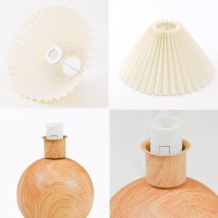 Kunjoulam Small Pleated Table Lamp Modern Bedside Nightstand Lamp With Beige Lampshade Metal Base Cute Lamp For Bedroom Livin