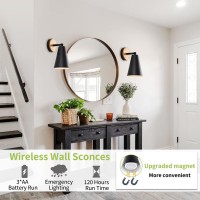 Haultop 3 Pack Battery Operated Wall Sconce Ir Remote Control Battery Operated Wall Lights Matte Black Battery Operated Sconce