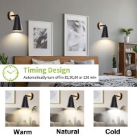 Haultop 3 Pack Battery Operated Wall Sconce Ir Remote Control Battery Operated Wall Lights Matte Black Battery Operated Sconce