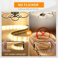 Sjv Modern Ceiling Light Fixture Dimmable Led Flush Mount Ceiling Lamp Black 314 Kitchen Ceiling Lights 6Rings Lighting Fi