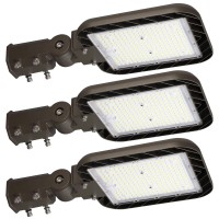 Demilare 150W Parking Lot Lights 3Pack 22500Lm 5000K Led Shoebox Light Slip Fitter Dusk To Dawn Pole Light Outdoor Ip65 Waterpro