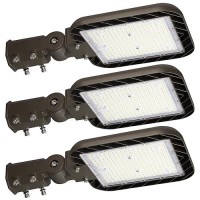 Demilare 150W Parking Lot Lights 3Pack 22500Lm 5000K Led Shoebox Light Slip Fitter Dusk To Dawn Pole Light Outdoor Ip65 Waterpro