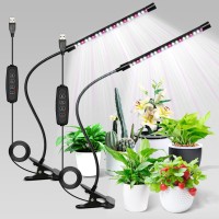 Ipower 21 Led Grow Light With Full Spectrum For Indoor Plants Adjustable Gooseneck 3 Light Modes10 Dimmable Levels Auto 6H9