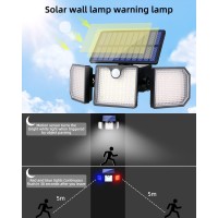 Ucgg Solar Wall Lights Outdoor, 260Lm 6500K Strobe Lights, Ip65 Waterproof Flood Light, 3 Adjustable Head 270 Wide Angle Lighting With Motion Sensor