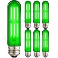 Leools E26 Led Green Light Bulbdimmable Filament Led Green Light Bulbs 60 Watt Equivalent Vintage Led Red Bulb5Inch Led Tubul