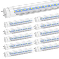 Cnsunway T8 Led Bulbs 4 Foot, Type A+B Tube Lights, 18W 2400Lm 6000K, Plug & Play Or Ballast Bypass, Single-Ended Or Double-Ended, T8 T10 T12 Fluorescent Light Bulbs Replacement, Etl Listed (10 Pack)