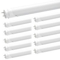 Cnsunway T8 Led Bulbs 4 Foot, Type A+B Light Tube, 18W 2400Lm 6000K, Plug & Play Or Ballast Bypass, Single-Ended Or Double-Ended, Frosted Cover, Fluorescent Light Bulbs Replacement, Etl (10 Pack)