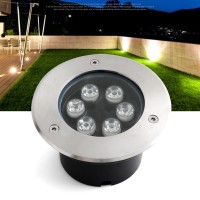 Tyfuture Outdoor Recessed Ground Light Round Buried Lights Ac85-265V Landscape Lights Ip65 Waterproof Recessed Underground Light For Driveway, Garden, Pathway, Patio (Color : Warm White, Size : 6W)