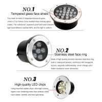 Tyfuture Outdoor Recessed Ground Light Round Buried Lights Ac85-265V Landscape Lights Ip65 Waterproof Recessed Underground Light For Driveway, Garden, Pathway, Patio (Color : Warm White, Size : 6W)