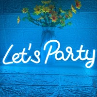 Lets Party Neon Sign Led Neon Lights For Bedroom Wall Decor Art Decorative Lights For Bachelorette Party Engagement Party B