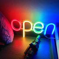 Rosvola Led Neon Open Sign, Attractive Waterproof Neon Open Signs 2 Power Supply Modes High Brightness For Business