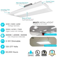 2X4 Ft Center Basket Led Troffer Panel Light 405060W 3 Color Options 3000K 4000K 5000K Dimmable Drop Ceiling Lights 50