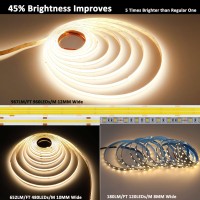 Joylit 24V Cob Led Strip Lights 3000K Warm White Dual Row 164Ft 920Lmft Ultra Bright Cri 95 Ul Listed Pro 76Wft 960Ledsm