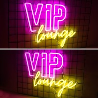 Horseneon Vip Lounge Neon Signs For Wall Decor Vip Neon Lights Signs For Room Decor Led Light Up Sign With Usb Powered For Bar