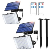 Tanbaby 4 Pack Ultra Outdoor Solar Lights 4000Lm Motion Sensor Solar Flood Lights With Remote Control Ipx5 Waterproof Securit