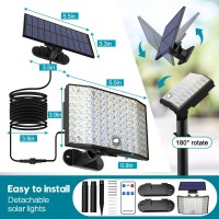 Tanbaby 4 Pack Ultra Outdoor Solar Lights 4000Lm Motion Sensor Solar Flood Lights With Remote Control Ipx5 Waterproof Securit