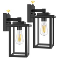 Wihtu Outdoor Porch Lights Fixtures Wall Mount, Dusk To Dawn Outdoor Lighting Fixtures For House, Sensor Exterior Wall Lights, Waterproof Sconce Outside Lamp, Anti Rust Wall Lantern For Garage