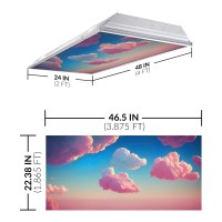 Octo Lights Decorative Fluorescent Light Covers - 2X4Ft (22.38In X 46.5In) Light Covers For Classrooms & Offices - Improves Focus, Reduces Headaches & Provides Fluorescent Relief - Cloud 021