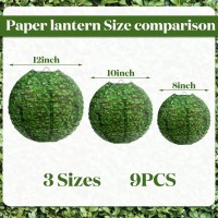 Roceei 9 Pcs Green Paper Lanterns Back To School Hanging Decorations First Day Of School Round Paper Lanterns For Celebrating We