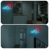 Wave Neon Signs For Wall Decor Anywin Dimmable Neon Sign Sunrise Sunset Led Signs Wave Art Neon Lights For Living Room Bedroom