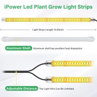 Ipower 20W Led Grow Light Strips For Indoor Plants Full Spectrum With Auto On/Off Timer, 48 Leds / 10 Dimmable Levels For Hydroponics Succulent, 2 Pack