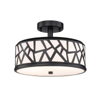 Vicnie Semi Flush Mount Ceiling Light, 2-Light Unique Modern Ceiling Light Fixture, 13-Inch Light Fixture With Frosted Glass Shade For Hallway, Bedroom, Kitchen, Dining Room