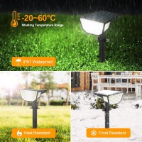 Solar Spot Lights Outdoor, 63 Leds 300 Light Angle Solar Landscape Spotlights With 3 Lighting Modes, 2-In-1 Solar Spotlights Outdoor Waterproof Ip67 For Walkway Yard Pathway Garden, Cool White 4 Pack