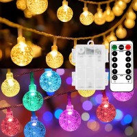 Mocalido 40Ft Globe String Lights Battery Operated Outdoor 80 Leds Hanging Lights Waterproof With Remote For Christmas Camping