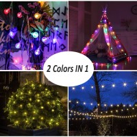 Mocalido 40Ft Globe String Lights Battery Operated Outdoor 80 Leds Hanging Lights Waterproof With Remote For Christmas Camping