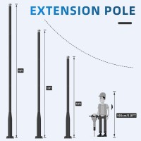 Ldoseow 10Ft Tall Street Light Pole, Light Poles For Outside For Lighting Fixtures, Street Lamp Post With Base Accessory, Perfect For Backyard, Patio, Street, Exterior House