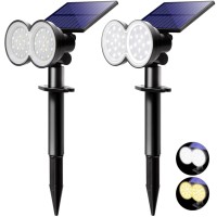 K Kasonic Solar Spot Lights Outdoor Waterproof Led Solar Landscape Spotlights Wall Ground Lights Dark Sensing Auto Onoff