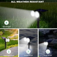 K Kasonic Solar Spot Lights Outdoor Waterproof Led Solar Landscape Spotlights Wall Ground Lights Dark Sensing Auto Onoff