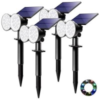 K Kasonic Kasonic Solar Spot Lights Outdoor Color Changing Waterproof Led Solar Landscape Spotlights Wall Ground Lights Dark