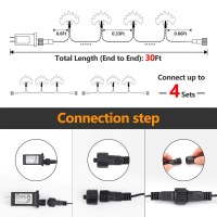 Recesky 70 Led Bat String Lights 226Ft Halloween String Lights Waterproof Plug In Light For Outdoor Indoor Decor Hallowee